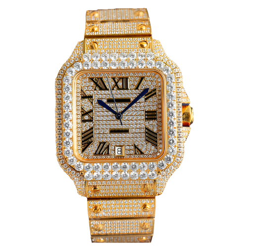 CT Santos Iced Out Rose Gold